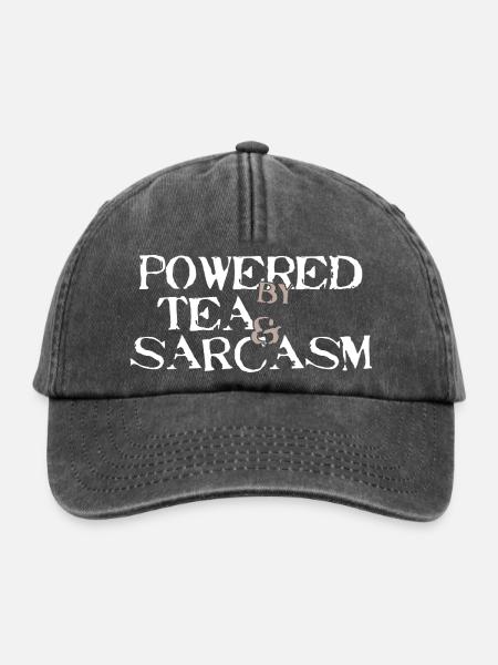 Powered by Tea & Sarcasm - Relaxed Vintage Cap - Vintage Schwarz