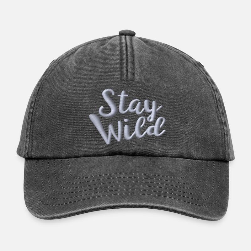 Bleib wild bestickt - Relaxed Vintage Cap - Vintage Schwarz