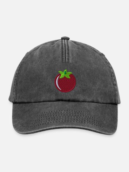 Tomate bestickt - Relaxed Vintage Cap - Vintage Schwarz