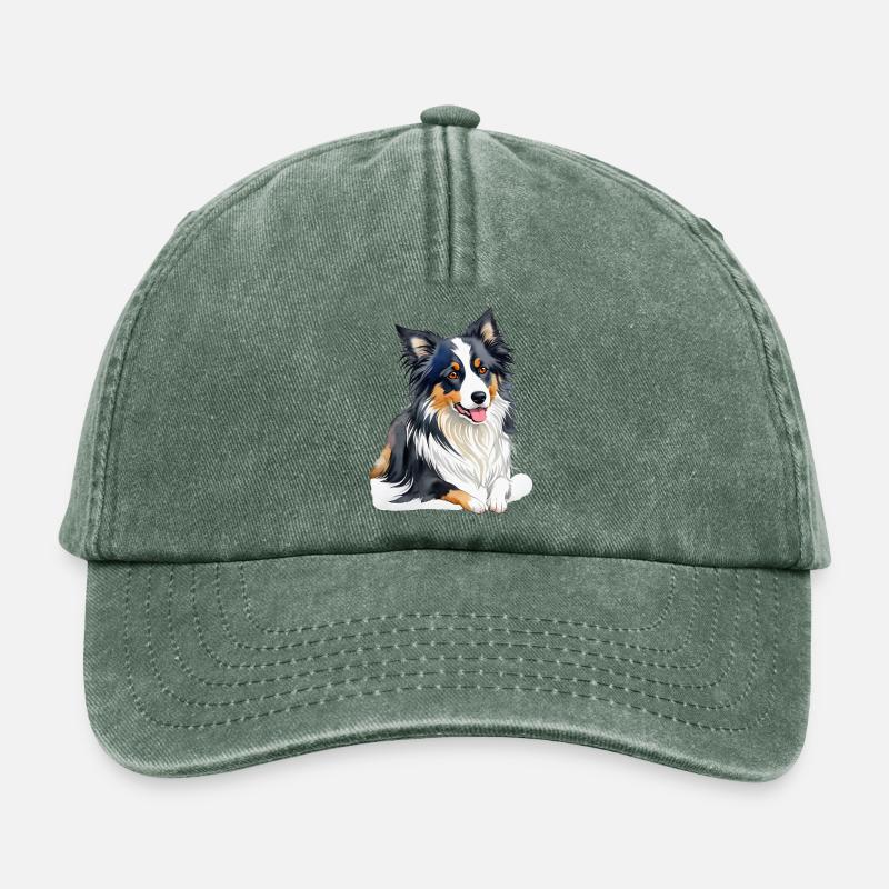 Border Collie - Relaxed Vintage Cap - Vintage Flaschengrün 