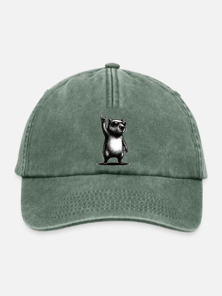 Rock Capybara - Relaxed Vintage Cap - Vintage Flaschengrün
