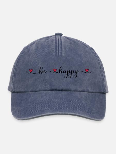 be happy - Relaxed Vintage Cap - Vintage Denim