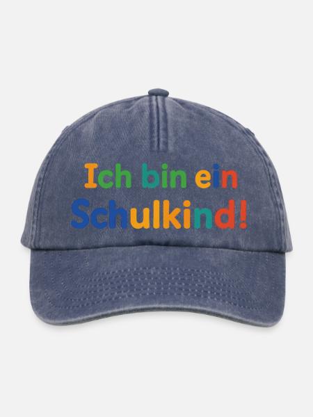 Ich bin ein Schulkind! - Relaxed Vintage Cap - Vintage Denim