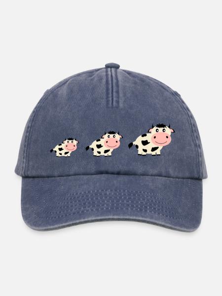 Kuh Kühe Comic - Relaxed Vintage Cap - Vintage Denim