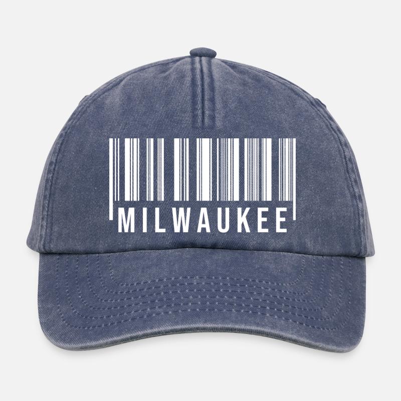 Milwaukee Barcode - Relaxed Vintage Cap - vintage denim