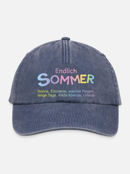 Endlich Sommer: Pastellfarben - Relaxed Vintage Cap - Vintage Denim