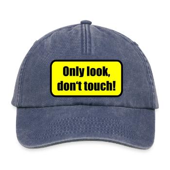 Only look dont touch | berühren | Touch - Casquette vintage décontractée - vintage bleu jeans - Devant