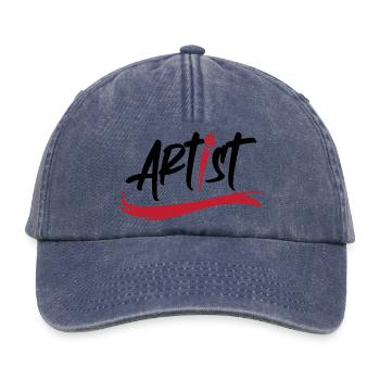 artist pinsel logo Kunst Symbol Pinselstrich icon - Relaxed Vintage Cap - Vintage Denim - Vorne