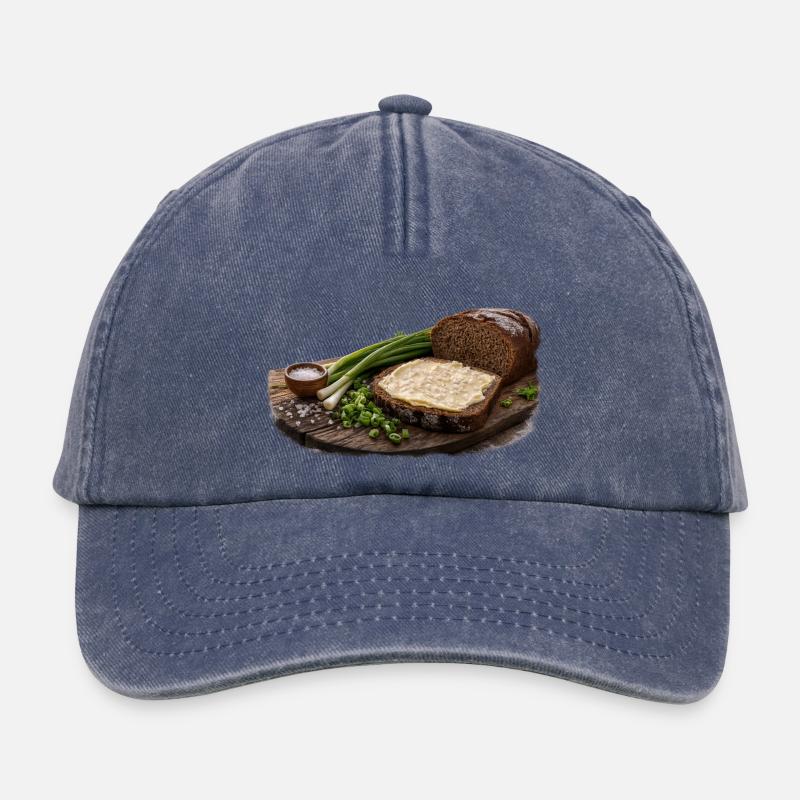 Rustic bread with butter - Relaxed Vintage Cap - vintage denim