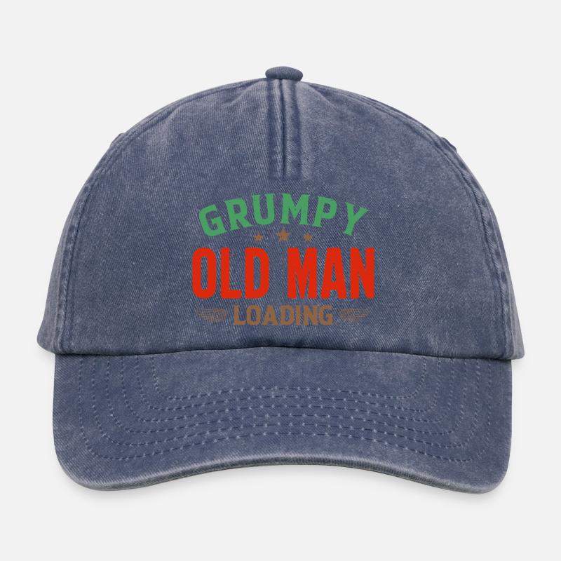 Grumpy Old Man Loading Shirt - Casquette vintage décontractée - vintage bleu jeans