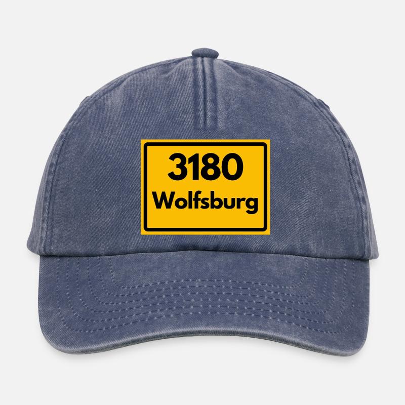 ALTE POSTLEITZAHL PLZ RETRO 3180 WOLFSBURG  - Relaxed Vintage Cap - Vintage Denim