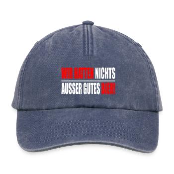 Ossi - DDR - Osten Sächsisch Geschenk - Relaxed Vintage Cap - Vintage Denim - Vorne