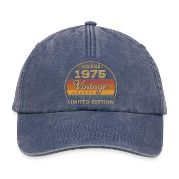 Birthday December 1975 Gift December 1975 - Relaxed Vintage Cap - vintage denim - Front