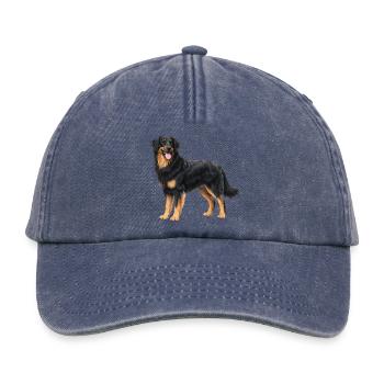 Realistischer Hovawart - Relaxed Vintage Cap - Vintage Denim - Vorne