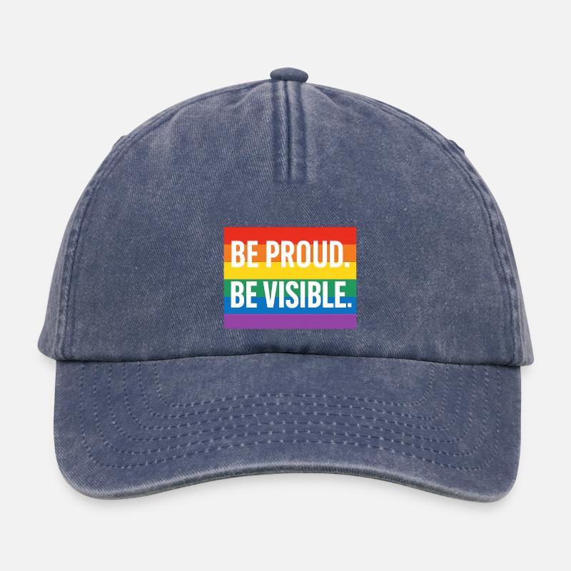 Rainbow Pride Statement Design - Relaxed Vintage Cap - vintage denim