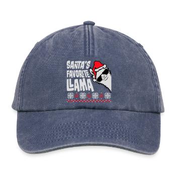 Santa's Favorite Llama Cool Side Sunglasses - Relaxed Vintage Cap - vintage denim - Front