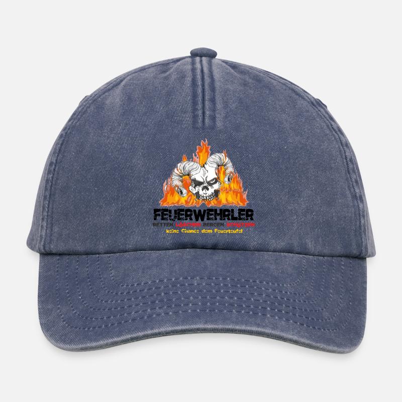 Pompier Fire Devil - Casquette vintage décontractée - vintage bleu jeans