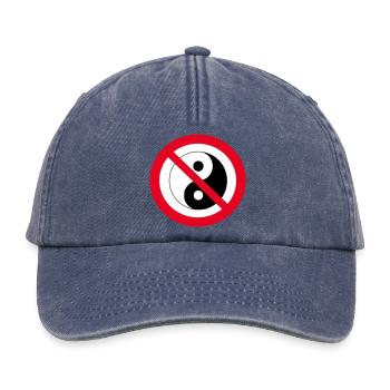 Verbotenes Yin-Yang: Anti-Balance-Symbol - Relaxed Vintage Cap - Vintage Denim - Vorne