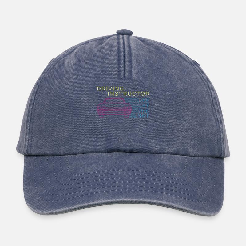 Driving instructor - driving instructor - driving school - gift - Relaxed Vintage Cap - vintage denim