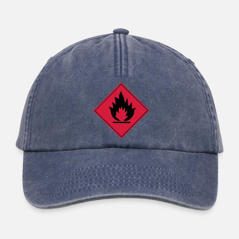 Flammable - Relaxed Vintage Cap - vintage denim