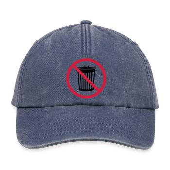 interdit schild zone pas tonne muelle - Casquette vintage décontractée - vintage bleu jeans - Devant