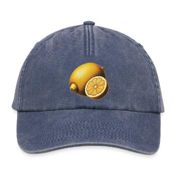 Lemon Fruit Retro Look Fruit Collection - Relaxed Vintage Cap - vintage denim - Front