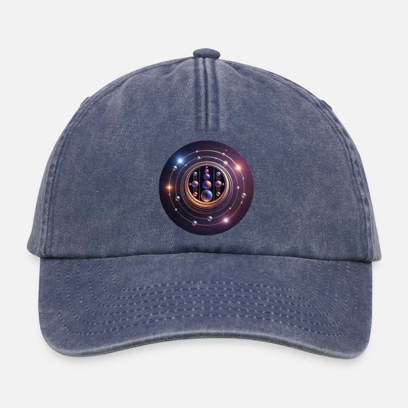Crop Circle Windmill Hill, Royaume-Uni, 06.08.2009 - Casquette vintage décontractée - vintage bleu jeans