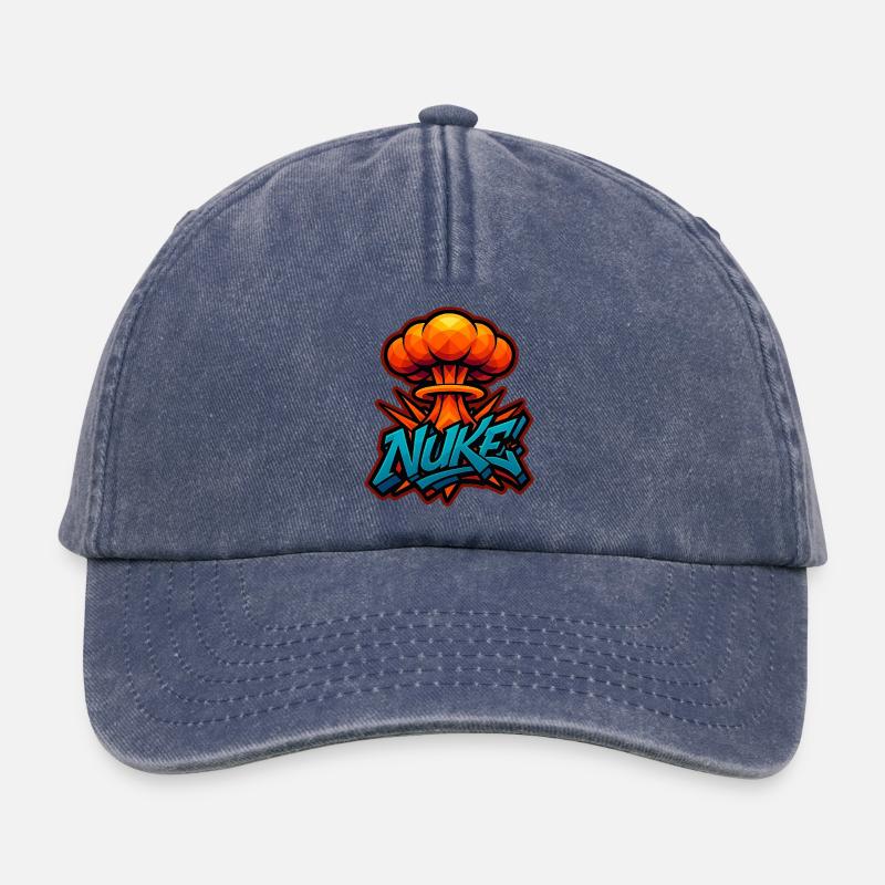 MICRO-ONDE!  - Explosion de graffitis | Design exclusif - Casquette vintage décontractée - vintage bleu jeans