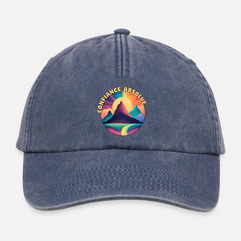 Absolute Trust Rainbow Mountains - Relaxed Vintage Cap - vintage denim