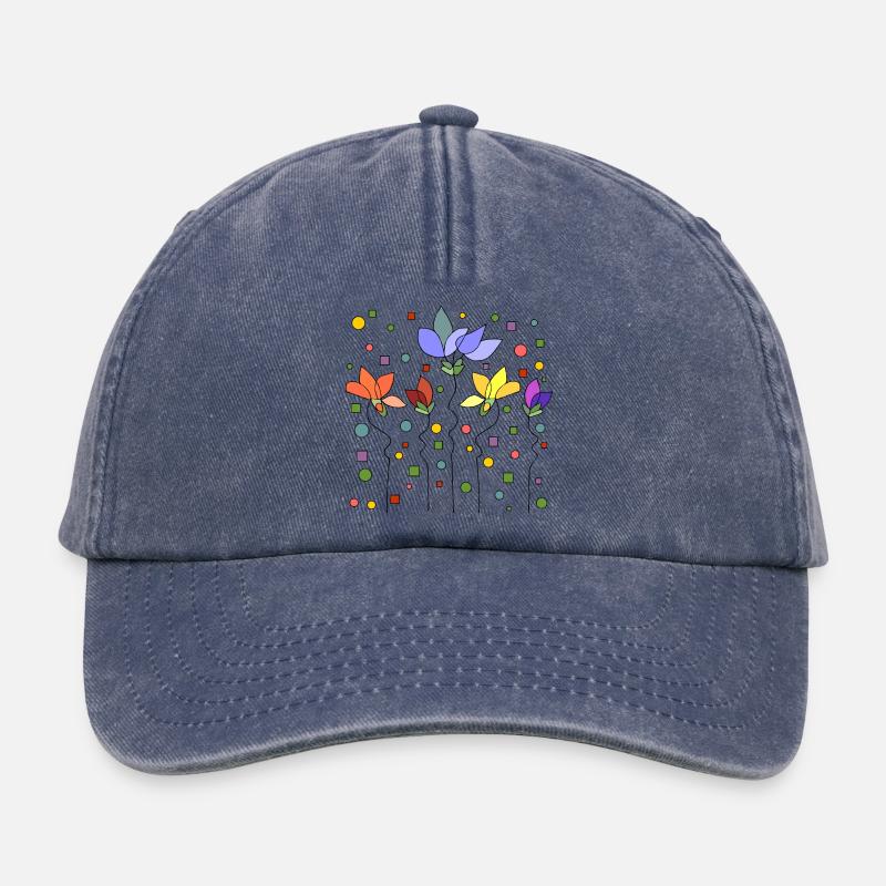 Fleur - Casquette vintage décontractée - vintage bleu jeans