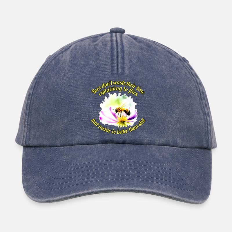 Bees & Flies - Relaxed Vintage Cap - vintage denim