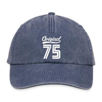 1975 Original 75 geboren 1975 - Relaxed Vintage Cap - Vintage Denim - Vorne