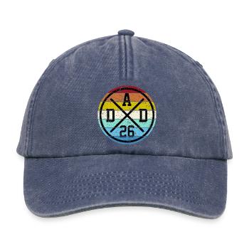 Dad 26 Vater Baby Papa 2026 Vatertagsgeschenk - Relaxed Vintage Cap - Vintage Denim - Vorne