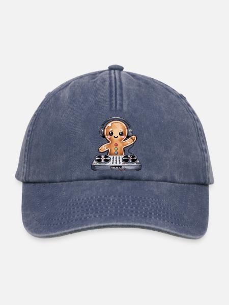 KeksDJ mit Kopfhörer - Relaxed Vintage Cap - Vintage Denim