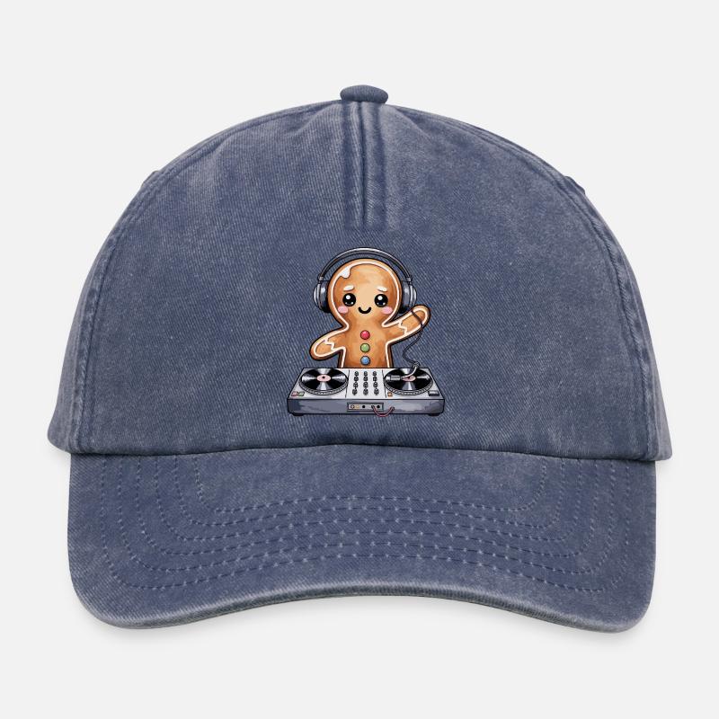KeksDJ mit Kopfhörer - Relaxed Vintage Cap - Vintage Denim