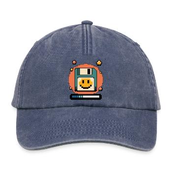 Floppy Disk Retro Internet - Relaxed Vintage Cap - vintage denim - Front