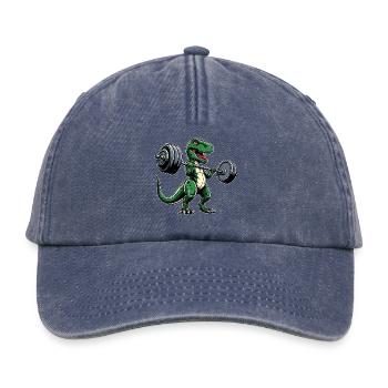 T-Rex Workout Haltères Développé couché Cool - Casquette vintage décontractée - vintage bleu jeans - Devant