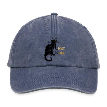 chat noir 'n (text, 2c) - Relaxed Vintage Cap - Vintage Denim - Vorne