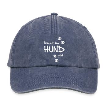 Die mit dem Hund geht - Relaxed Vintage Cap - Vintage Denim - Vorne