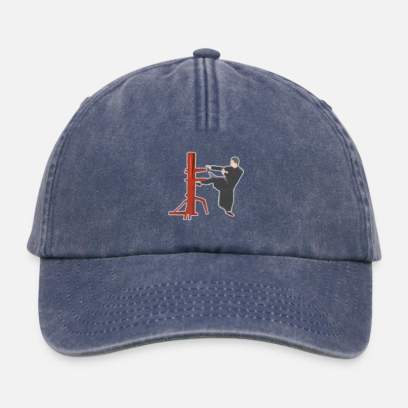 Wing Chun Kampfpose - Relaxed Vintage Cap - Vintage Denim