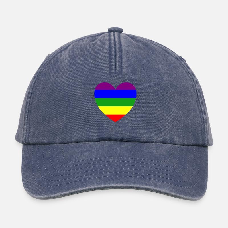 Maschera cuore arcobaleno - Berretto vintage dal look casual - vintage denim