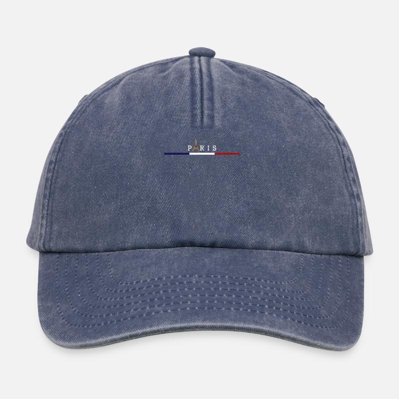 Drapeau France Tour Eiffel Élégance Parisienne - Casquette vintage décontractée - vintage bleu jeans