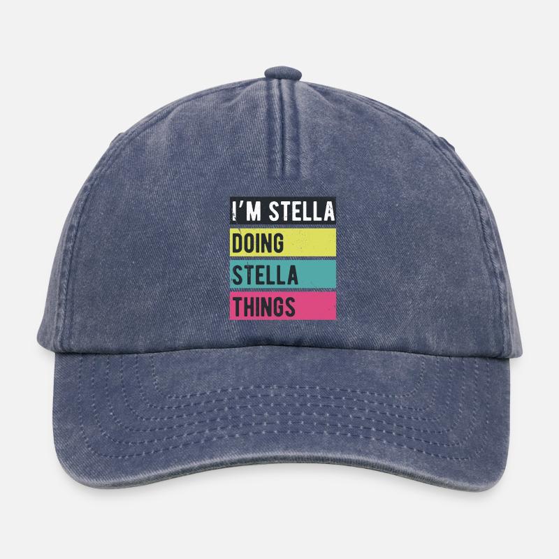 Ich bin Stella und mache Stella Things Retro Colors - Relaxed Vintage Cap - Vintage Denim
