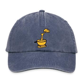 Koch Schweizer kulinarische Spezialität Fondue - Relaxed Vintage Cap - Vintage Denim - Vorne