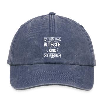 Das älteste Kind Ich mache hier die Regeln - Relaxed Vintage Cap - Vintage Denim - Vorne