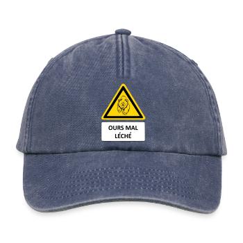 Ours mal léché - Casquette vintage décontractée - vintage bleu jeans - Devant