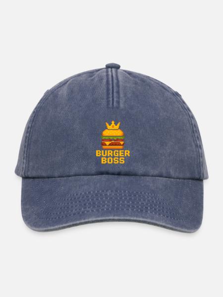 Burger Chef Pixel Burger - Relaxed Vintage Cap - Vintage Denim