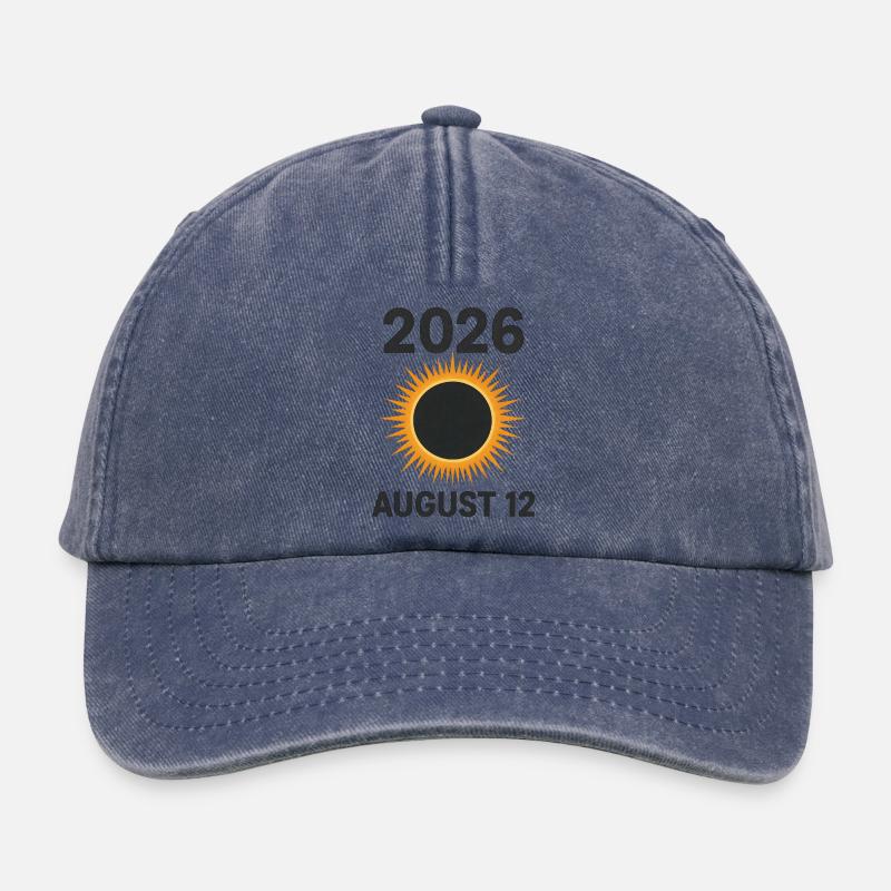 2026 August 12 - total solar eclipse - Relaxed Vintage Cap - vintage denim
