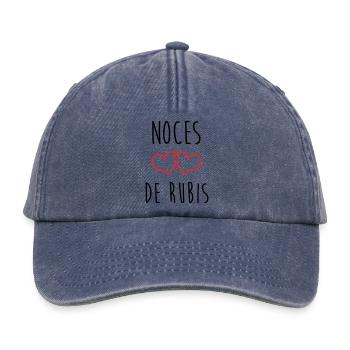 Noce de Rubis 35 ans de mariage - Casquette vintage décontractée - vintage bleu jeans - Devant