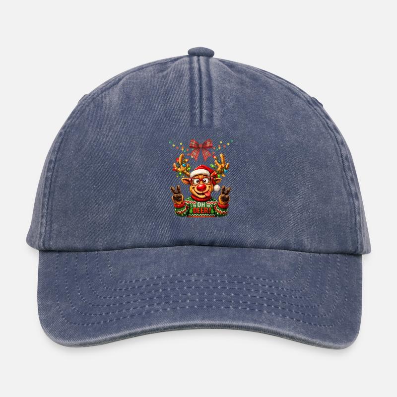 Oh Cerf de Noël - Casquette vintage décontractée - vintage bleu jeans